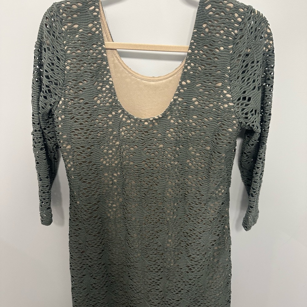Elegant Gray Lace Dress